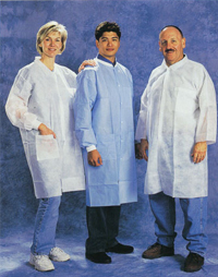 Collared White Prolypropylene Lab Coat